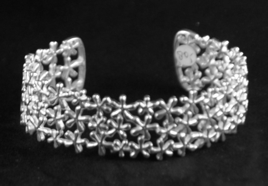 Brede zilveren armband 22mm