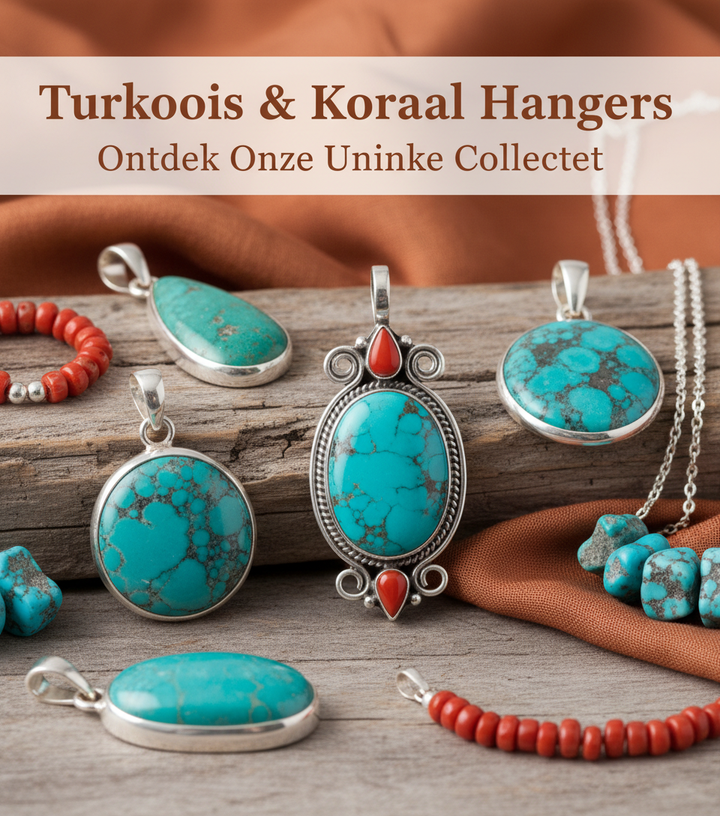 Turkoois & Koraal Hangers Banner