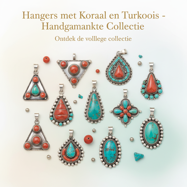 Vierkante Collectiebanner Hangers met Koraal en Turkoois